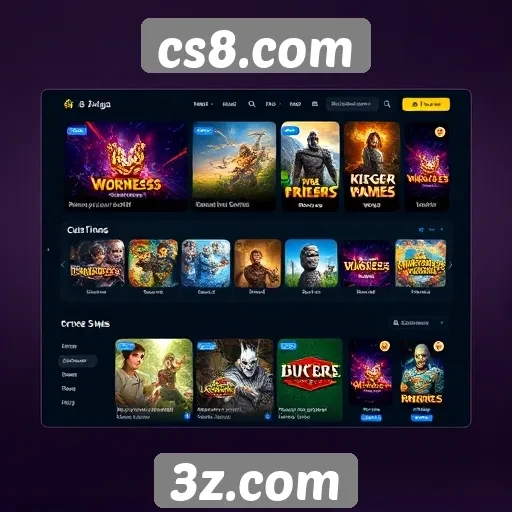 Exploração da interface do usuário em cs8.com